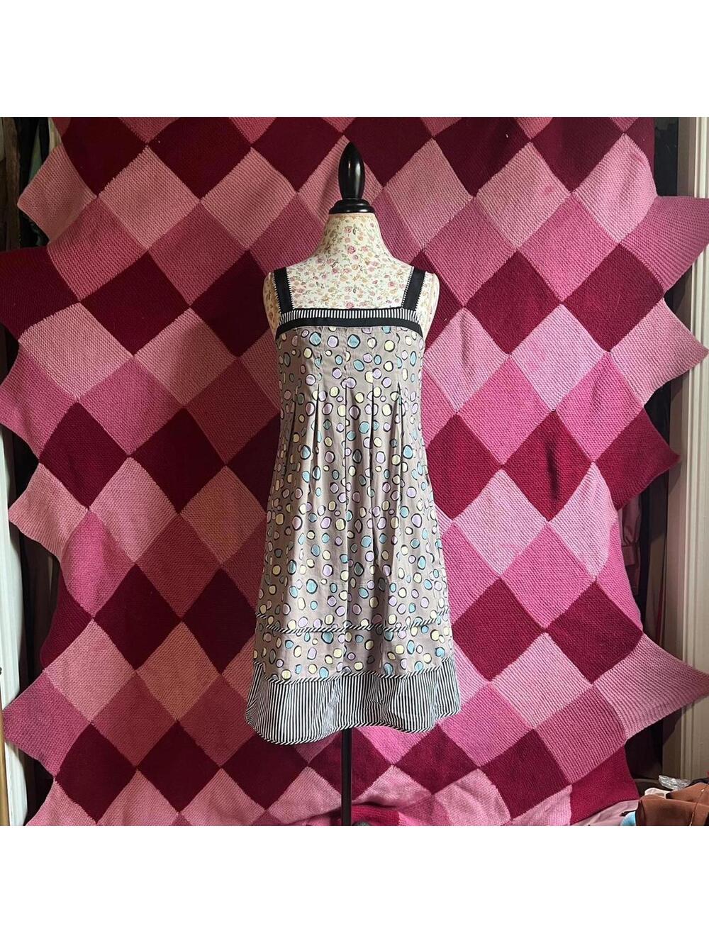 Vintage Bcbg multicolor polka dot striped sundress